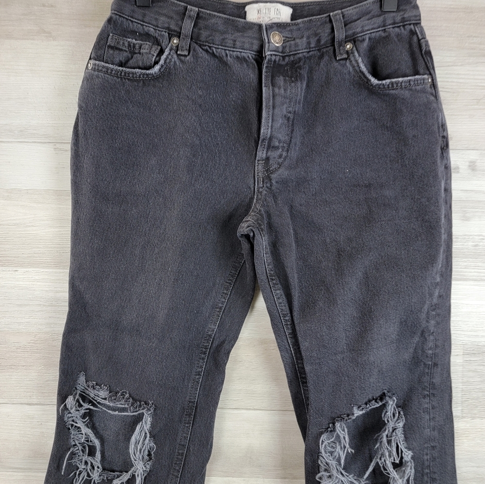 We The Free Maggie Mid Rise Straight Washed Black Distressed Jean Women's 26 - Picture 15 of 16